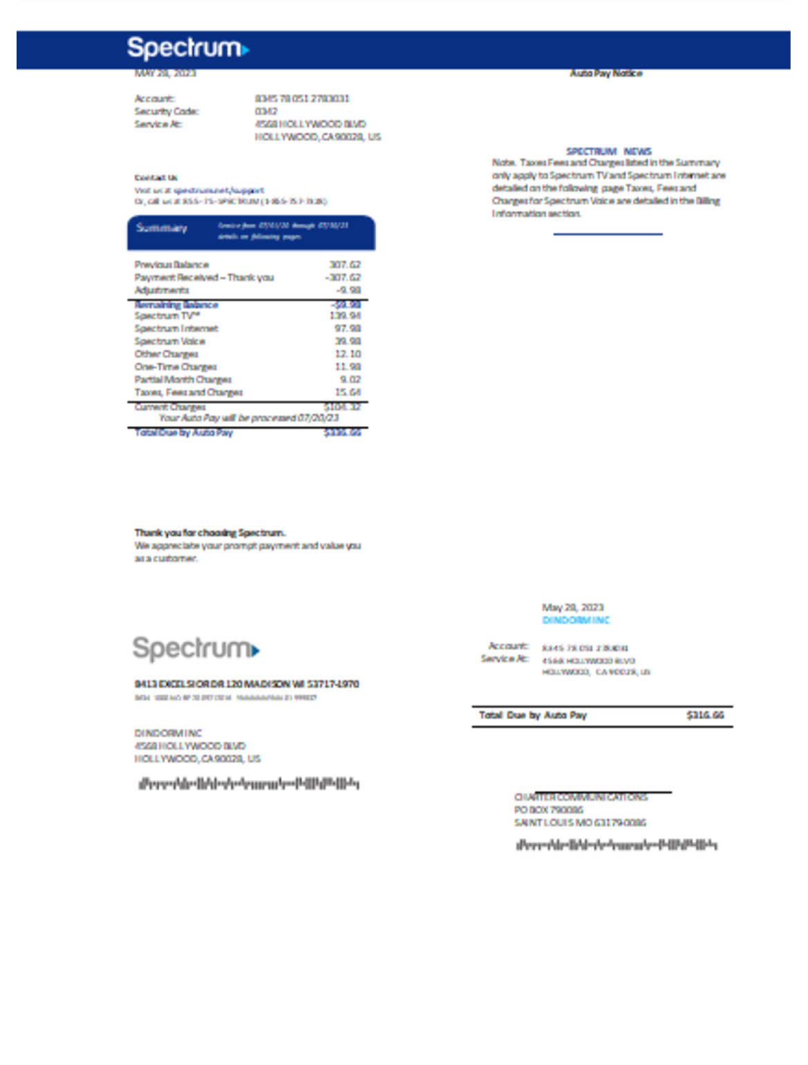 Spectrum business utility bill Template (100 Free)